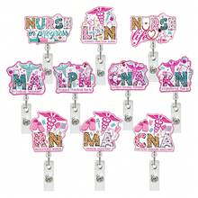 1pc NURSE + Syringe Retractable Badge Reel, Nurse/Doctor Gift - Multicolor - View 6