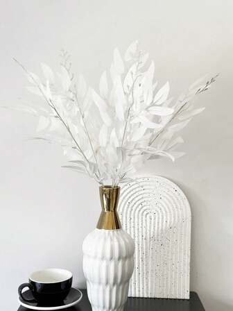 1束/3束 52厘米塑料仿真柳叶植物，家居装饰花卉，适用于婚礼、派对、节日，优质仿真花，圣诞装饰植物