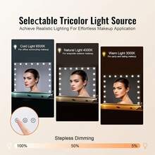 Vanity Mirror With Lights,15 Dimmable Bulbs &3 Color Lighting Modes, Makeup Mirror W/Detachable 5X Magnification,USB Port,Smart Touch Control,Desktop Wall-Mount(22.8x18.1 In, White)