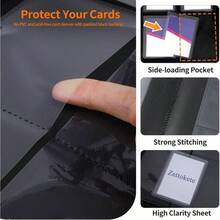Top Loader Binder 4 Pocket Holds 96 Cards,  Binder Fit 3x 4 Top Loader, Trading Card Holder Album Fit MTG, TCG, Sports Cards, 10 S Included, Pink - 4 Túi - 96 Khe - Đen - Xem 6