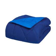 Elegant Comfort All Season Ultra Soft 3pcs Reversible Diamond Stitched Comforter Set, Down Alternative Breathable And Comfortable Quilt Luxury Hotel Quality 3 Piece Full/Queen, King/California King And Twin/Twin XL Size Bed Includes 1 Comforter And 2 Pillowcases Bedding Set, Christmas Decorations Gifts, Cozy Winter Styles, Holiday Décor - 海軍藍/水綠色 - 查看 4