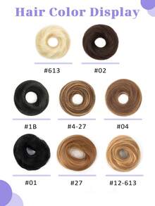 1件装直发发髻假发 - 厚实发髻马尾辫接发，100%真人发丝，外观自然，佩戴牢固，适合婚礼、派对和日常造型 - 彩色 - 查看 10