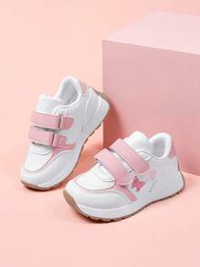 1 Pair Girls' Vintage Style Butterfly Embroidered Contrast Color Anti-Slip Durable Shoes, Suitable For Spring, Summer, Autumn And Winter - White - View 5