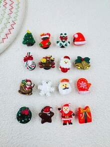 16 piezas de lindos adornos navideños para zapatos, aptos para zapatos y sandalias con suela de madera, diseño caprichoso y duradero, excelentes para regalos de fiesta y obsequios creativos para niñas