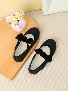 Girl's Fashionable & Lovely Flat Campus Shoes, Spring/Autumn - Black - View 4
