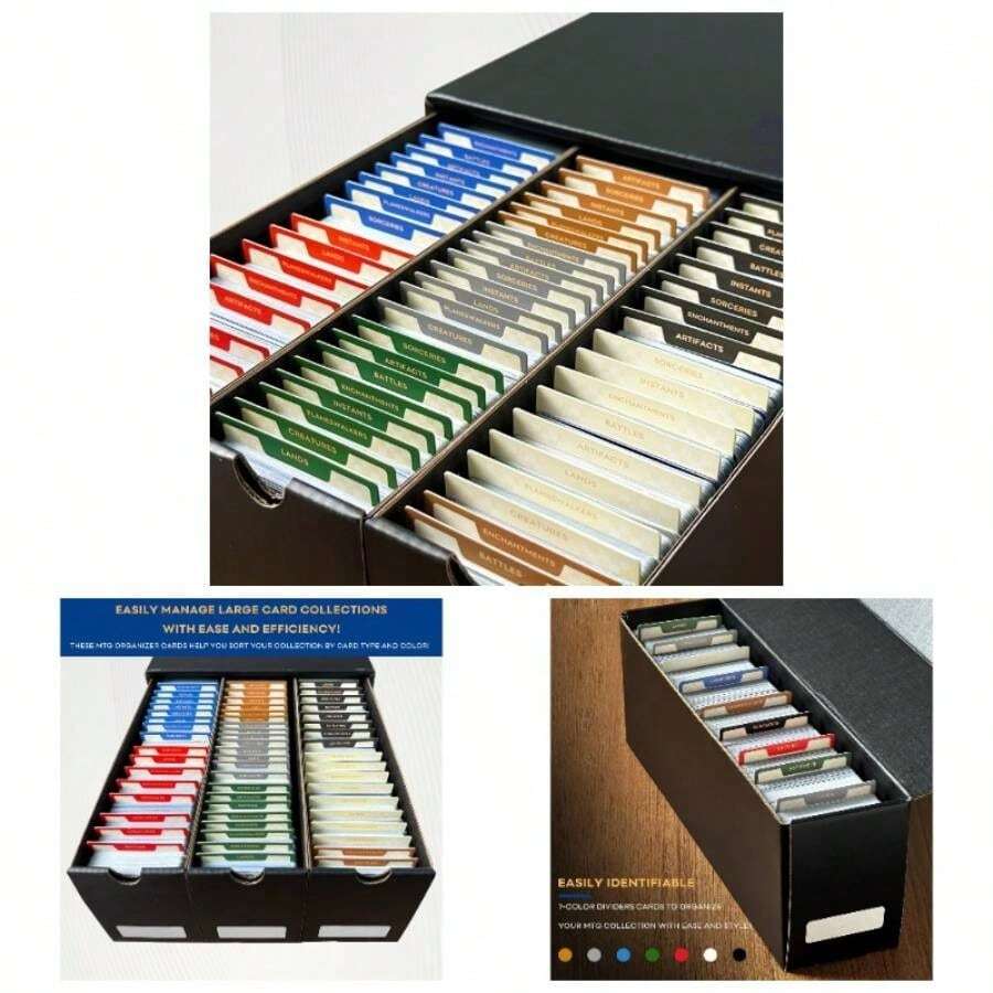 MTG Card Dividers Storage Boxes, MTG Deck Box Dividers, Trading Card Dividers, 2 Packs - Nhiều màu/2 bộ - Xem 1