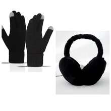 2pcs Winter Ear Muffs & Gloves Set, Women Foldable Warm Ear Warmers, Fluffy Faux Fur Headband, Suitable For Winter - Multicolor - View 7