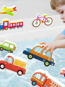 1組兒童水上遊戲玩具,牆面著膠eva浮沉嬰兒洗浴認知嬰兒浴室玩具