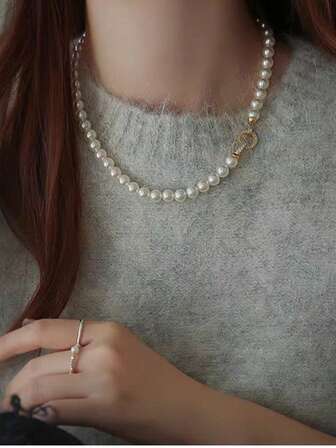 10mm Cultured Pearl Necklace, Suitable For Daily Wear