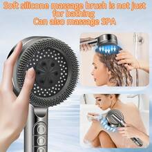 7-Piece Set With Handheld Pressure Shower, Four Spray Modes Ion Shower Head, Equipped With Switch, Water Filter Massage Spray Head And Adjustable Hard Water Bracket - 銀色 - 查看 7