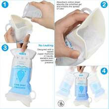 12pcs/Pack 700ml Disposable Urinal Bags, Leak-Proof Portable Emergency Urine Bags For Travel, Camping, Hiking, Traffic Jam, Pregnant Women, Patients And More - Multicolor - View 3