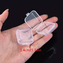6pcs Transparent Plastic Boxes: Small Square Boxes, Transparent Rectangular Earplug Boxes, And Mini Jewelry Storage Boxes - Multicolor - View 3