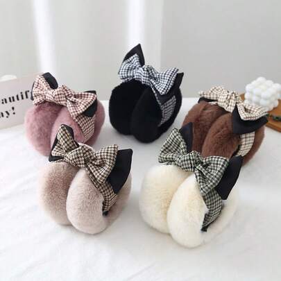 1 pezzo Paraorecchie invernali alla moda e pieghevoli in pile per donne, copriauricolari antighiaccio, stile semplice e carino alla coreana, protezione auricolare calda per studenti