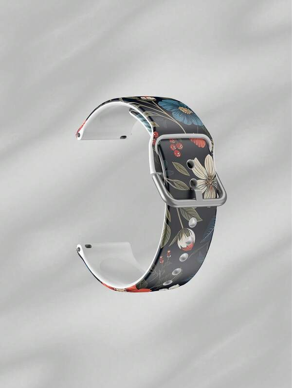 Cute Pink Flowers 20/22 Mm Universal Strap Compatible With Samsung, Huami, Garmin, Honor Smartwatches - Silicone Surface Strap Pattern Compatible With GT2/Gt3, Watch 3/Galaxy