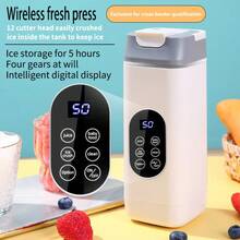 Portable Personal Blender 420ml Cordless Juicing Cup USB Rechargeable Electric Blender For Smoothies And Shakes Digital LED Display 12 Blades Mini Blender Cup USB Rechargeable Electric Shaker Bottle With Extra Handle Lid For Home Office Gym Sports Outdoor - 黑色 - 查看 3