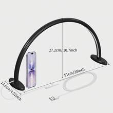 1pc 20-Inch Crescent Shape Lamp, Medium Size Aluminum Alloy Arch-Shaped Nail Lamp, Suitable For Nail Desks, Eyelash Extensions, Tattoo, Handcraft, Reading, Spa Salon, Beginners Lighting, Also Can Be Used As Vanity Desk, Workbench - Medium - View 13