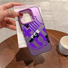 Funda de teléfono Football B-Barca para iPhone 17 16e 16 15 14 13 12 11 Mini Pro Max Air X XR XSMAX 8 7 Plus, cubierta trasera mate anti-caída - Mezcla de colores - Ver 2