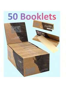 50Booklets-Rolling Papers 11/4 Cigarette Rolling Papers-Blue And Green Unbleached Rolling Papers- Natural Gum Arabic Rolling Paper-44*78 MM Blue And Green Rolling Paper-Classic Extra-Thin Cigarette Paper Burns Smoothly. - Multicolor - View 1