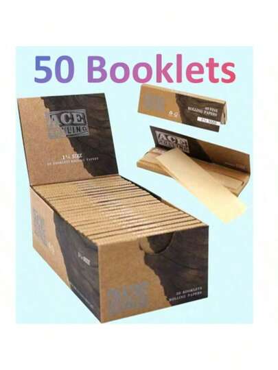 50Booklets-Rolling Papers 11/4 Cigarette Rolling Papers-Blue And Green Unbleached Rolling Papers- Natural Gum Arabic Rolling Paper-44*78 MM Blue And Green Rolling Paper-Classic Extra-Thin Cigarette Paper Burns Smoothly.