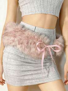 Y2K Subculture Baddie Vintage D.I.A. Thắt lưng lông một mảnh, dây xích thắt lưng mềm mại - Nhiều màu - Xem 8