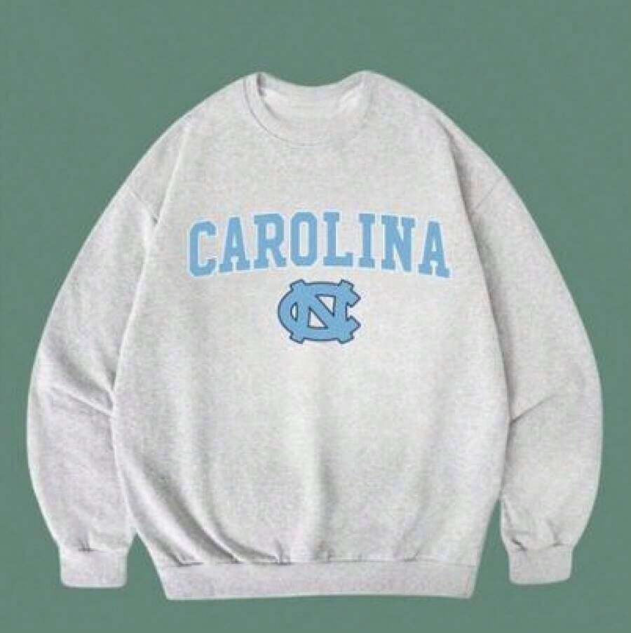 Winter Clothes For WomenCOCOC 2025 New Loose Pattern Round Neck  ,Vintage College All Teams NCAA Sweatshirt – Classic Ash Grey Crewneck, Unisex Game Day Pullover, Gift For Sports FansLoose And Comfortablehoodie  Christmas - 灰色 2 - 查看 1