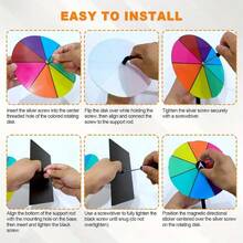 12 英寸旋转奖品转盘，配有重型支架和 14 槽彩色桌面转盘 - 非常适合嘉年华、贸易展、财富旋转游戏、游戏礼物 - 多色 - 查看 7