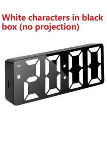 1个新款镜面投影LED时钟，多功能USB供电数字闹钟，带自动调光功能，电子钟，家居装饰，卧室装饰，生日、开学、毕业、母亲节、圣诞节礼物