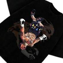 Gervonta Tank Davis Flip T-Shirt Tank Davis Boxing World Champion Custom Graphic Tee - 酸洗黑色 - 查看 7
