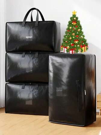 1pc Large Capacity Foldable Storage Bag, Portable Moving Packing Bag With Sturdy Zipper And Handles, Space-Saving Car Storage Bag For Bedding, Clothes, Quilts, Toys, Etc.