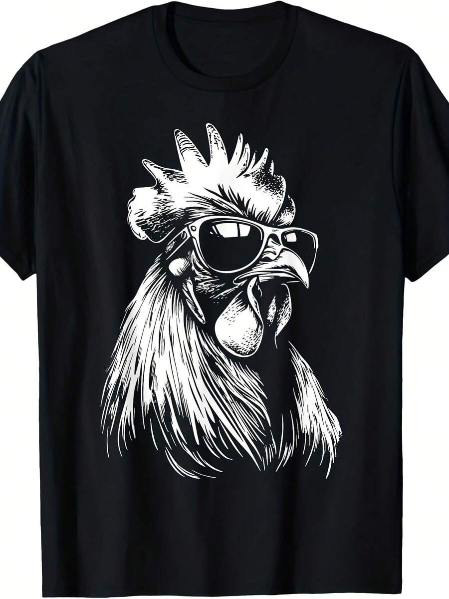 Rooster Chicken Sunglasses T-Shirt - 款式19 - 查看 1