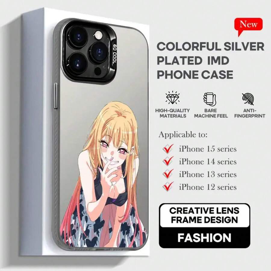 My Dress-Up Darling Phone Case black IMD Colorful Phone Case Silver Cover Suitable for Apple  15 14 13 12 1,Covercompatible with  17 Hülle, 17 pro Hülle, 17 promax Hülle