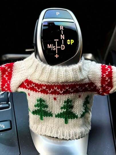 Capa protetora para alavanca de câmbio de malha para feriados de Natal, ajuste universal, capa protetora contra poeira para câmbio de carro, adequada para decoração de Natal, Ano Novo e inverno, acessórios automotivos