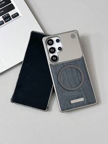 1 pièce Étui de téléphone magnétique de style minimaliste et populaire pour les affaires, convenant aux Galaxy S25 Ultra, Galaxy S24 Ultra, Galaxy S23 Ultra. Texture lisse, étui de couple, cadeau d'anniversaire, compatible avec les téléphones . Étui de protection pour téléphone avec texture magnétique Galaxy, matériau PC sans cadre. - Multicolore - Voir 9