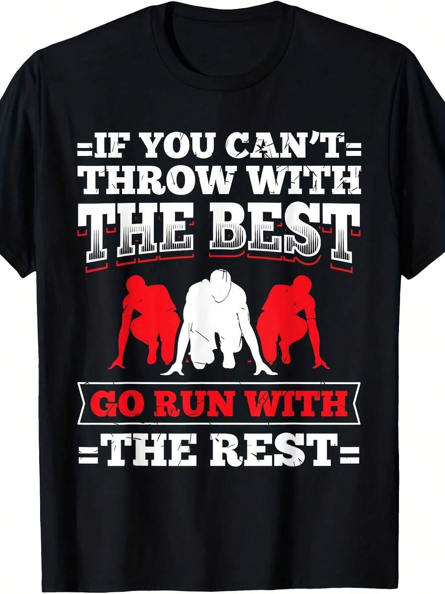 Funny Track And Field Design Run With The Rest T-Shirt - Style 19 - View 1