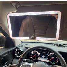USB Charging Car Sun Visor Vanity Mirror With LED Light, Shatterproof Interior Accessory