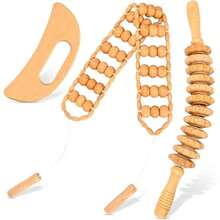 SilvaLex Wooden Massage Tool, Full Body Massager, Hand Massager, Leg Massager, Shoulder Massager, Neck Massager, Face Massager, Back Massager, Waist Massager, Full Body Muscle Massage, Multi-Functional Massage Tool For Different Body Parts, Body Relaxation Tool - Apricot - View 2