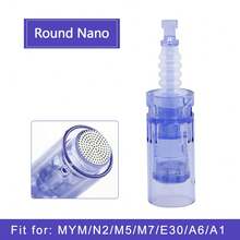 10支装替换针头，一次性针头，9针/12针/36针/42针/圆形纳米卡口微针针尖，适用于MYM/M5/M7/N2/A6/A1/E30，白色/蓝色，独立密封包装 - 彩色 - 查看 12