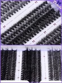 240片單簇假睫毛 D捲度 8-16mm DIY睫毛簇 混合密度 30D/40D/560D/80D/100D 長效超輕量睫毛化妝工具組 適合居家或戶外使用 完美適用日常、婚禮、約會、派對、音樂節 - 彩色 - 查看 8