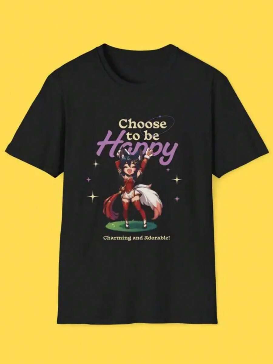 Ahri HAPPY Fox Fanart Shirt - Đen 4 - Xem 1