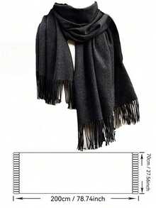 CISILY 女士冬季围巾/加厚保暖围巾/优雅简约颈巾/柔软优雅披肩，适合寒冷天气/日常及正式场合/完美的圣诞节/新年礼物/奢华冬季配饰/御寒必备/精致风格 - 彩色 - 查看 4