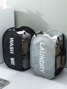 2Pcs/1pc Household Foldable Dirty Clothes Basket, Clothes Storage Basket ,Dirty Clothes Basket Barrel Laundry Basket Bathroom Dirty Clothes Storage Basket New Type Laundry Basket Foldable Popup Net Basket Dirty Clothes Basket With Handlelaundry Hamper,Washing Basketbathroom Organizer,Basket,Storage Basket,Foldable Laundry Basket