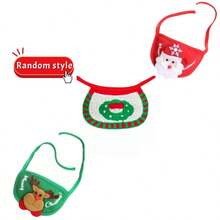 2pcs/Set Christmas Pet Hat & Bib Set, Cat Clothes & Dog Bibs For Winter, Fits 8-15 Lbs Pets