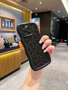 防震豹纹手机壳，深色豹纹防震波浪纹，UV印刷，兼容/Galaxy/Moto/等机型，国际版，非国内版，春季礼物 - 黑色 - 查看 4