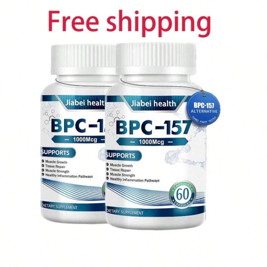BPC-157 Peptide Capsules 1000mcg | Enhanced With L-Glutamine For Muscle Recovery & Gut Support | Non-GMO, Gluten-Free - 2 chai - Xem 1