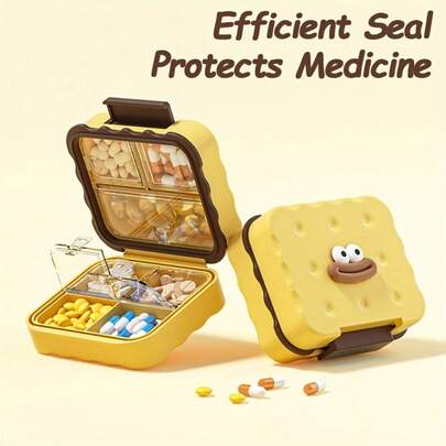 1ชิ้น กล่องใส่ยา 7 วันขนาดกะทัดรัด - พกพาสะดวก, กันความชื้น, ที่เก็บยาแบบสามถึงห้าช่องสำหรับใช้ในชีวิตประจำวัน, ดีไซน์เหมาะกับการเดินทาง, กล่องใส่ยาสำหรับกระเป๋าถือ