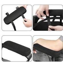 2 Thick Memory Foam Chair Armrest Pads Office Chair Arm Elbow Rest Covers Set US - màu đen - Xem 5