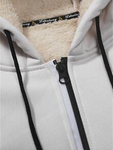 男士连帽羊羔绒卫衣外套，加厚保暖休闲户外运动服，冬季