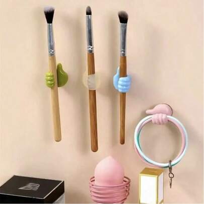 10/1pc Strong Paste Multi-Purpose Thumb Shaped Wall Hooks - Fashion Style, Self-Adhesive Mount, Easy Installation For Dorm, Kitchen, Bedroom - No Nail Needed