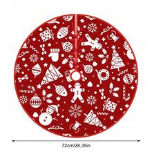 1PCS Cloth Christmas Tree Skirt Classic Graphic Print Tree Skirt Holiday Tree Mat For Home Decoration - Multicolor - View 5