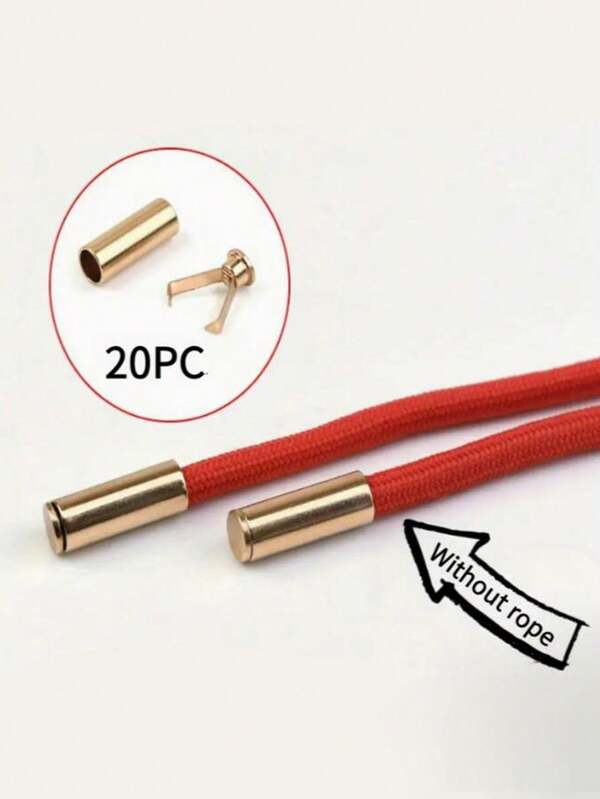 20 pezzi/set Fibbie e fermi a molla per corda facili da installare, fibbie cilindriche per estremità di corda, adatte per felpe, giacche, pantaloni, cappelli, lacci delle scarpe, sostituzione dei lacci, fissaggio di cordoncini, rimovibili, facili da installare